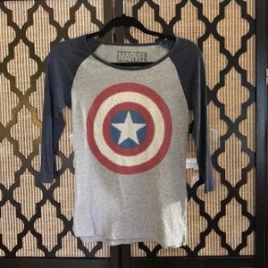 Captain America Baseball Tee